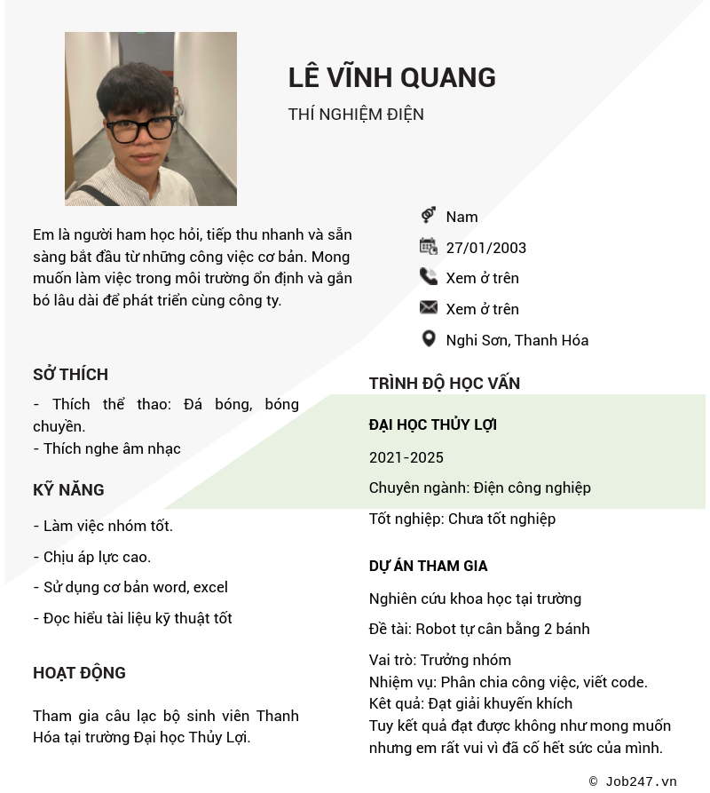 CV ứng viên