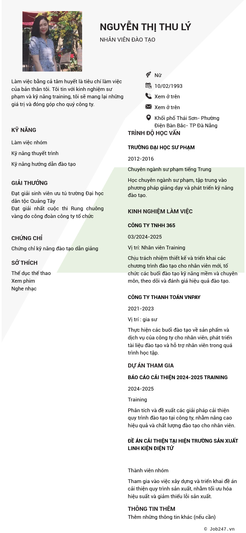 CV ứng viên