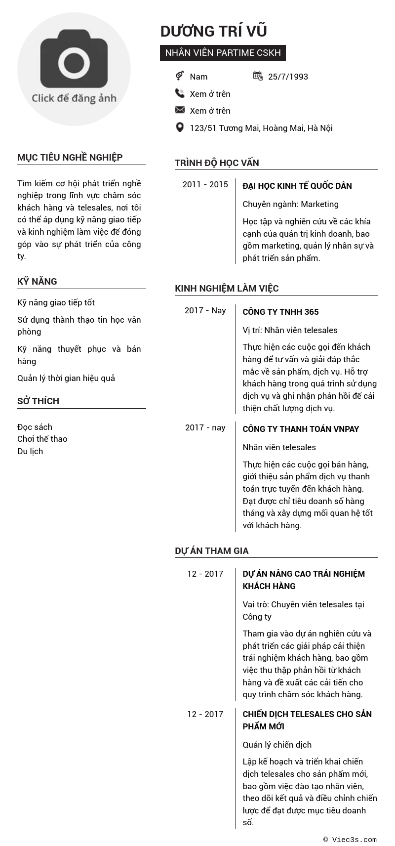 CV ứng viên