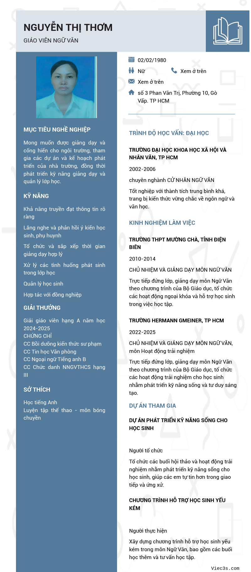 CV ứng viên