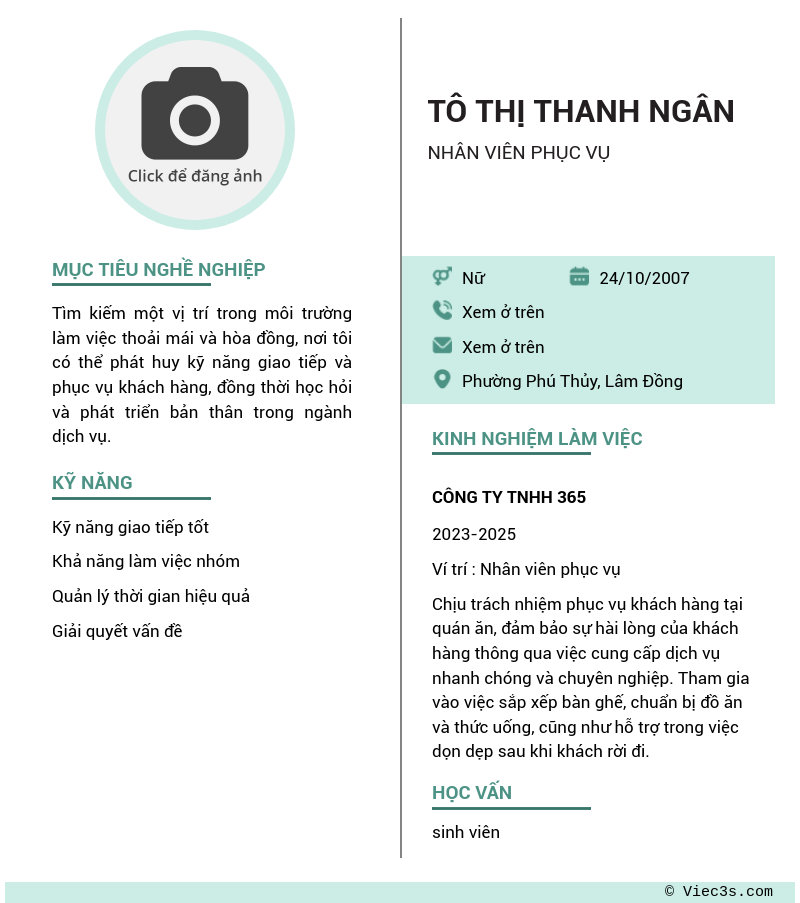 CV ứng viên