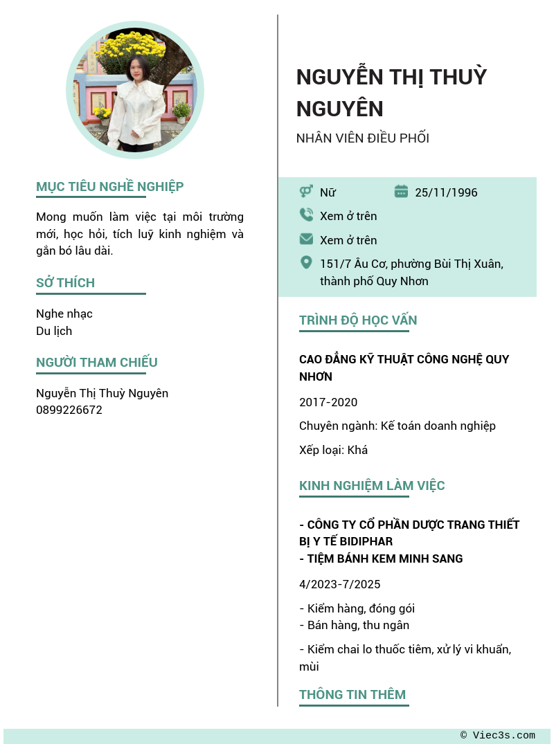 CV ứng viên
