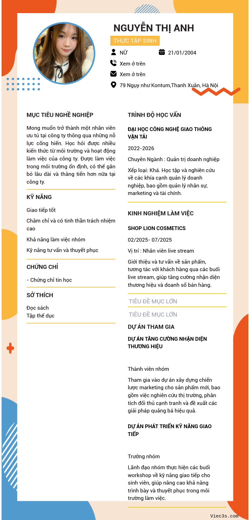 CV ứng viên