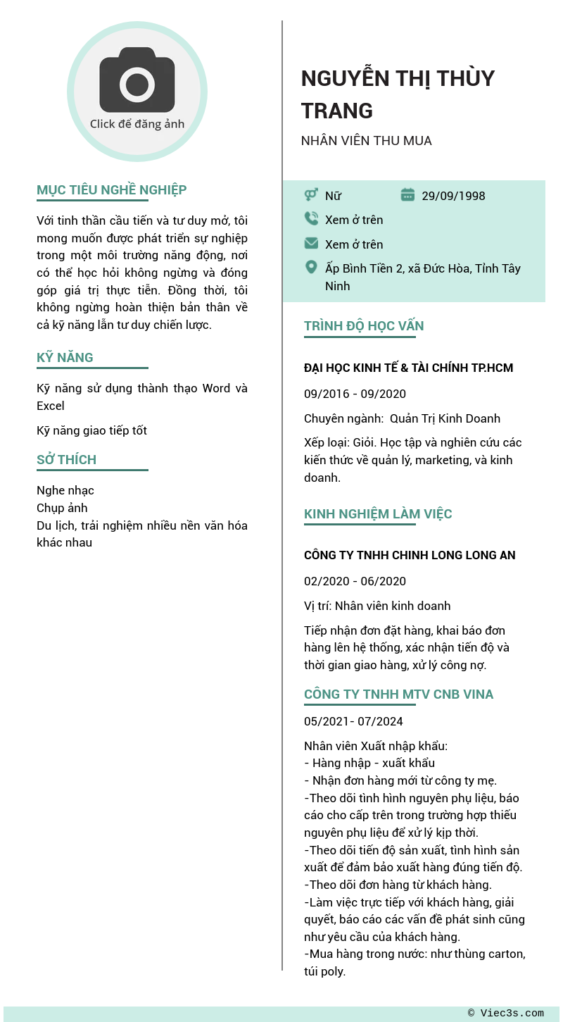 CV ứng viên