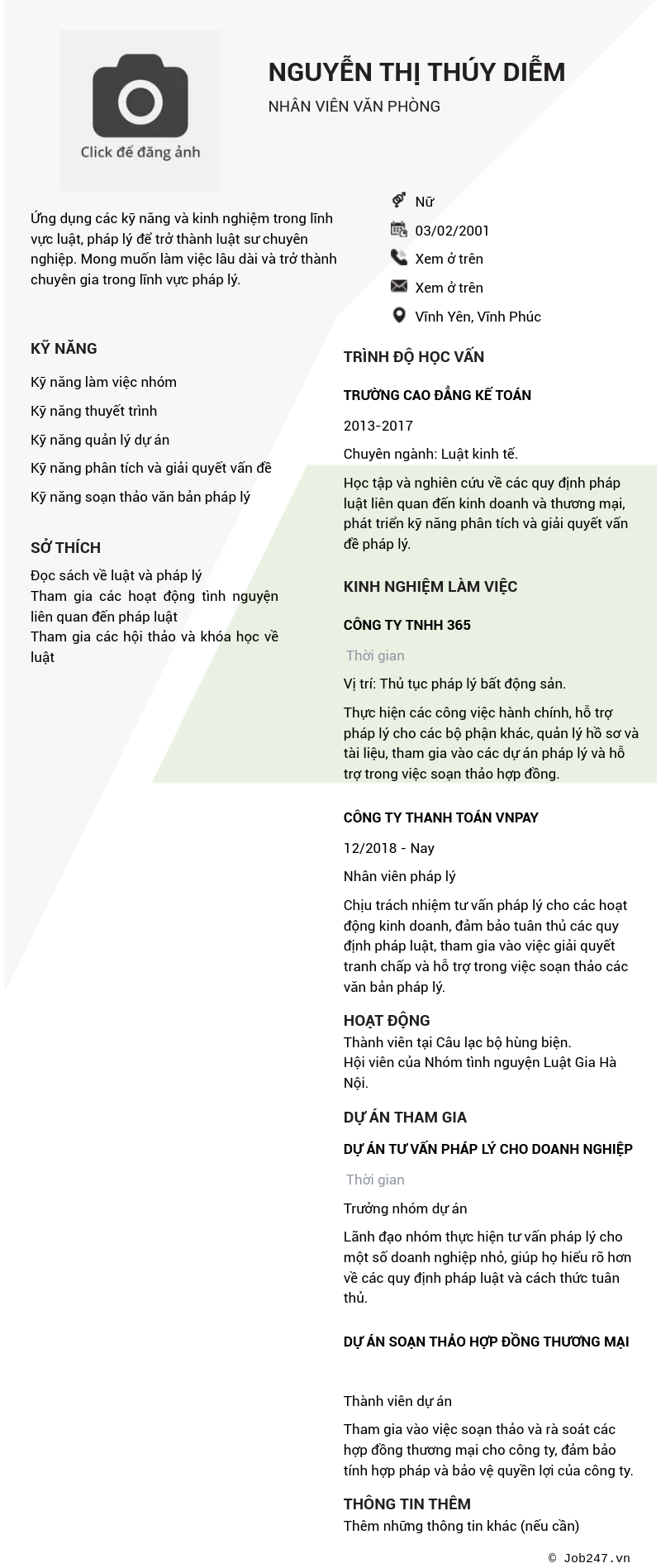CV ứng viên