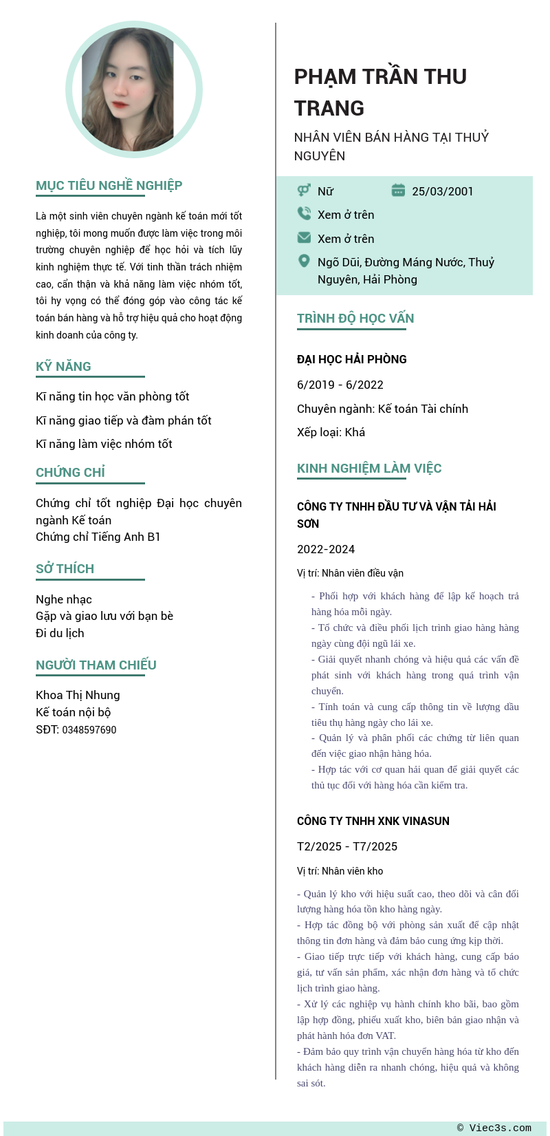 CV ứng viên