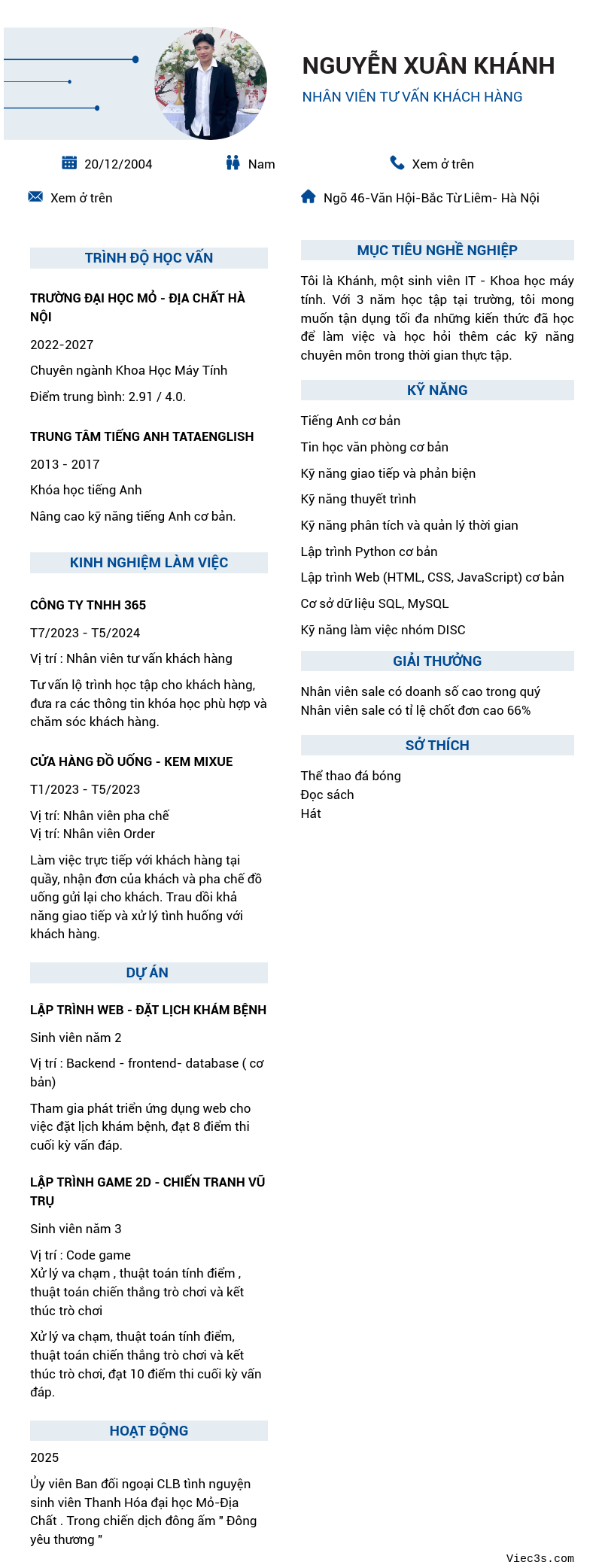 CV ứng viên