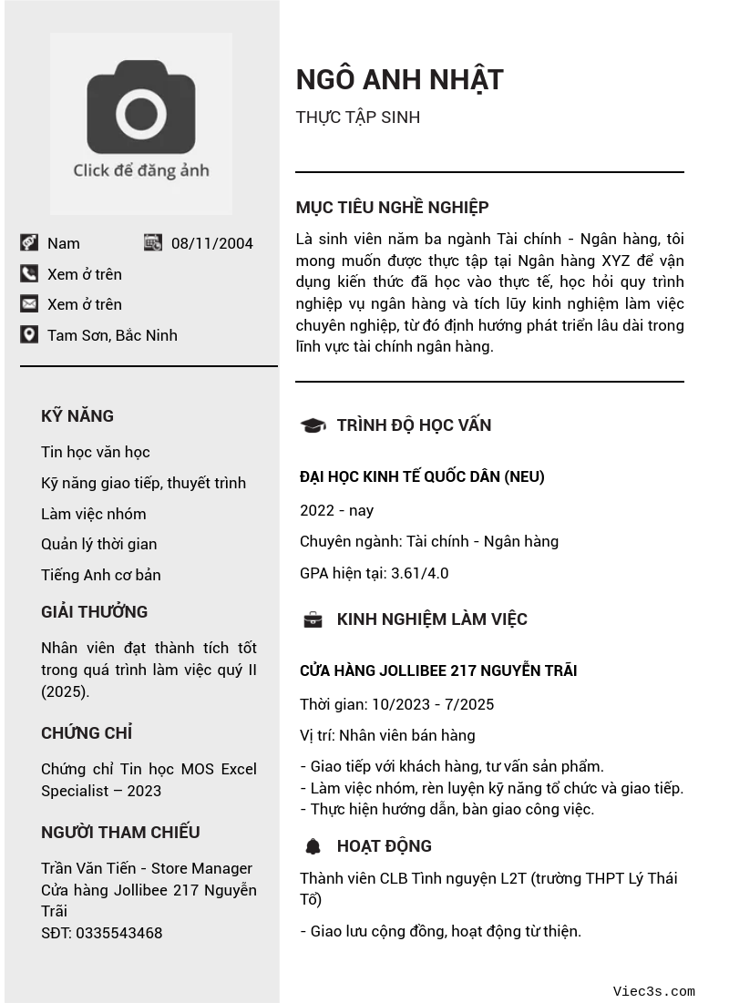 CV ứng viên