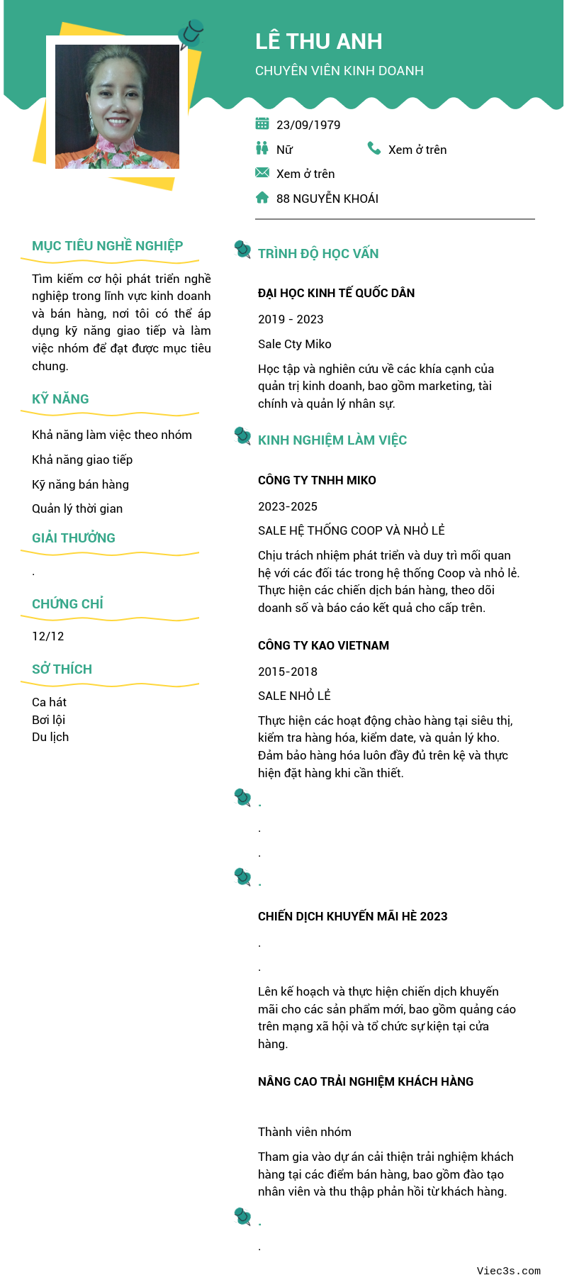 CV ứng viên