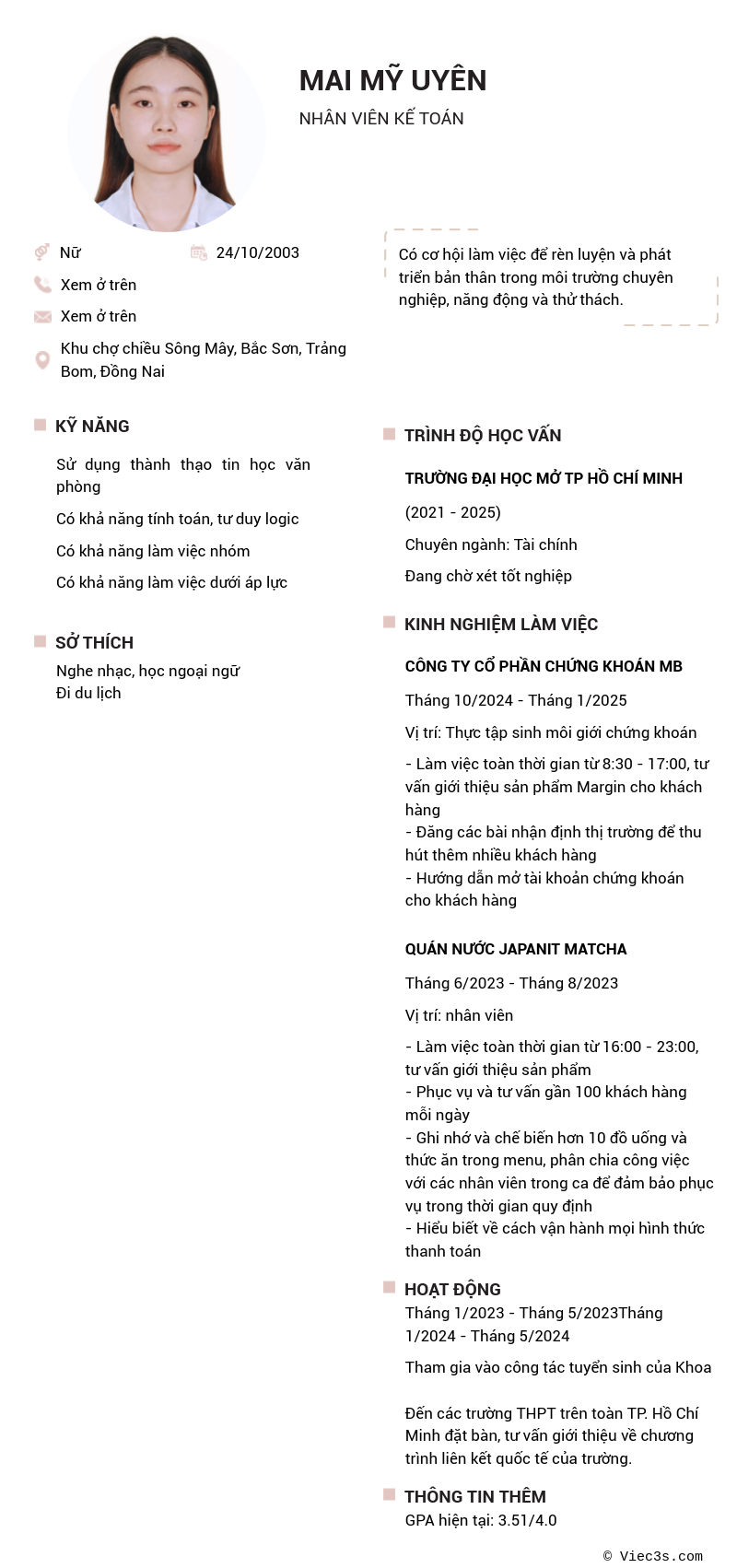 CV ứng viên
