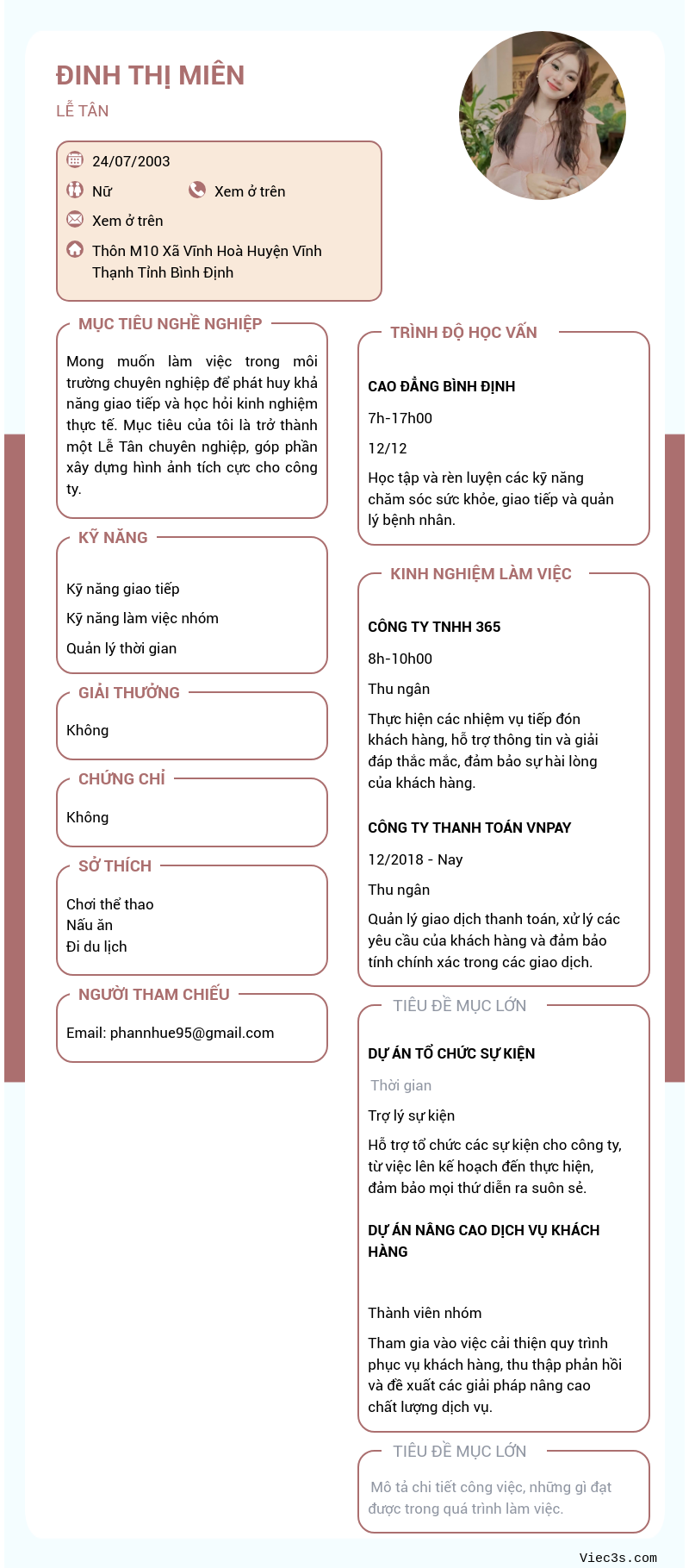 CV ứng viên