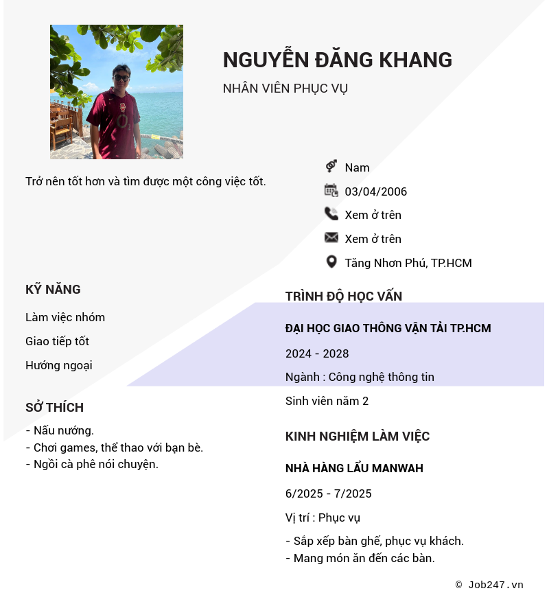 CV ứng viên