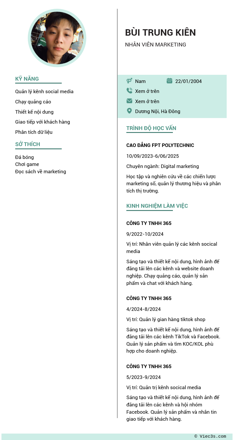 CV ứng viên