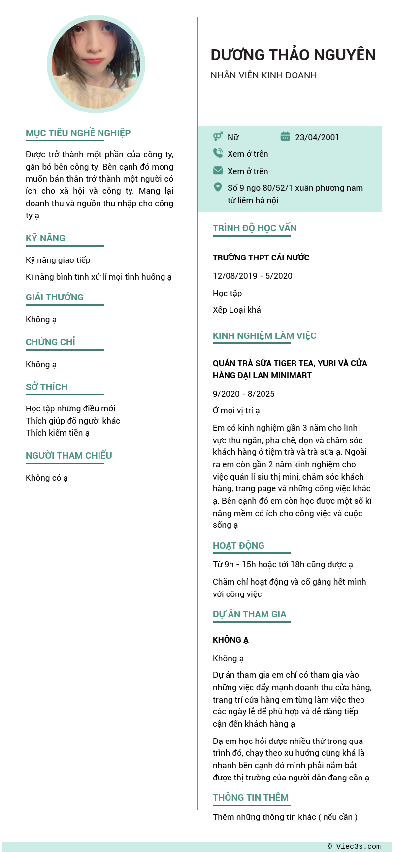CV ứng viên