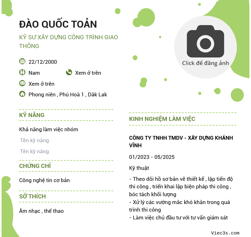 CV ứng viên