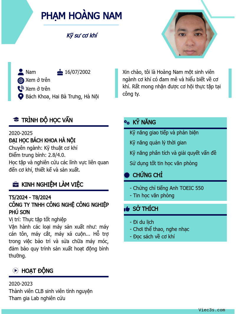 CV ứng viên