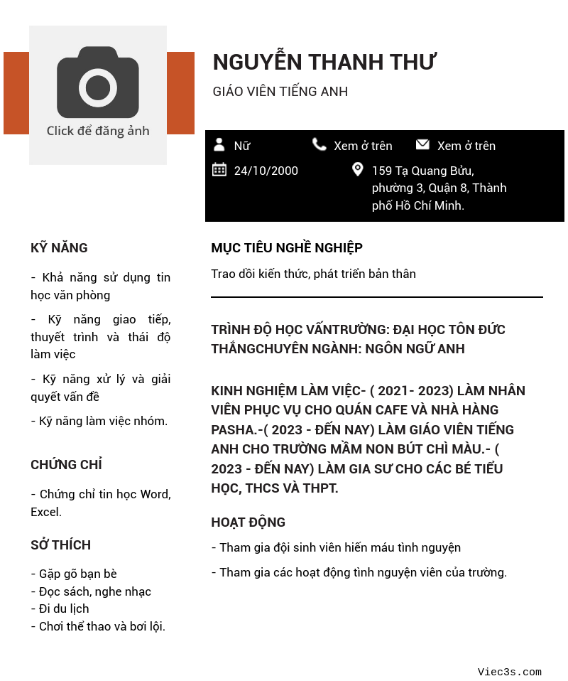 CV ứng viên