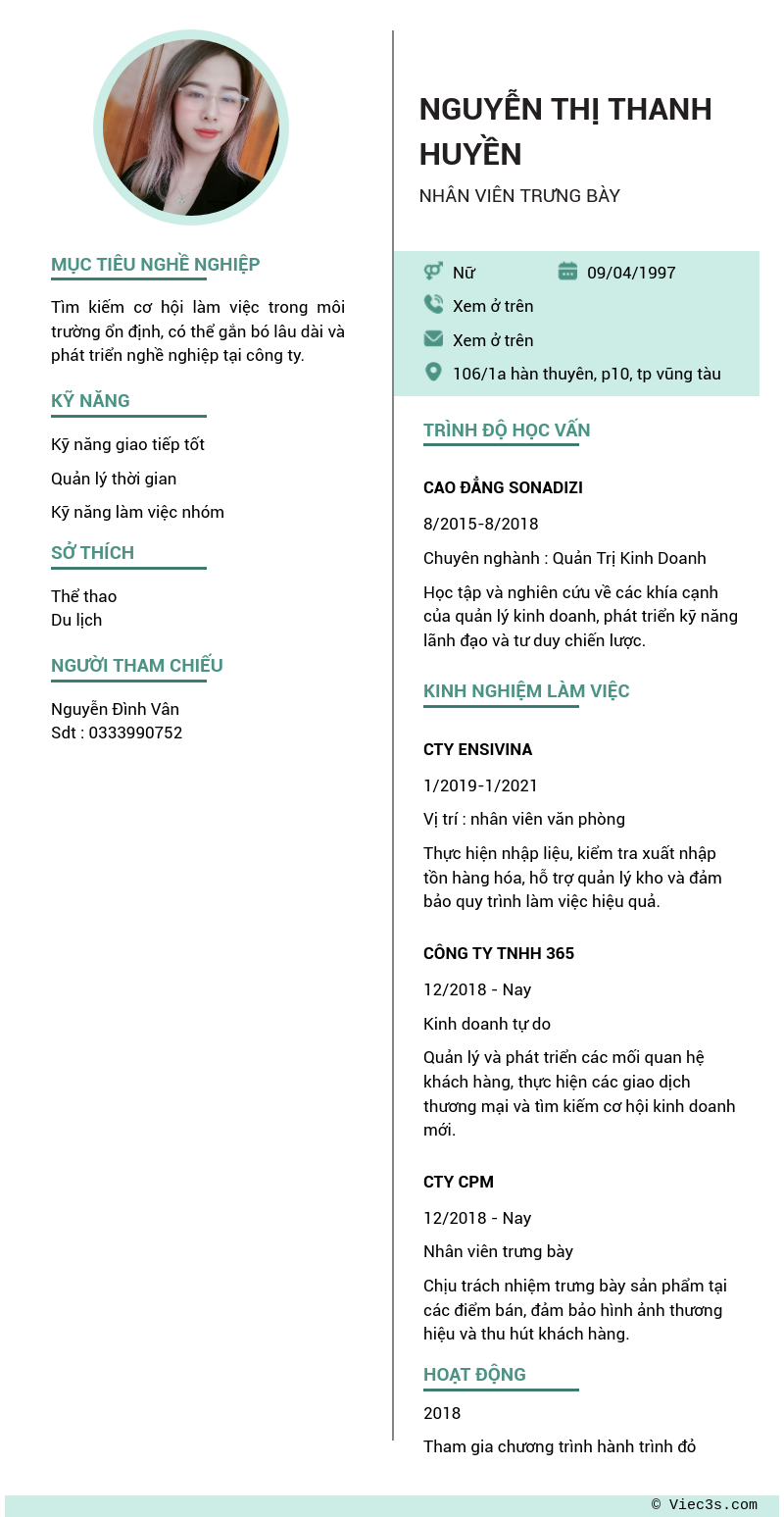 CV ứng viên