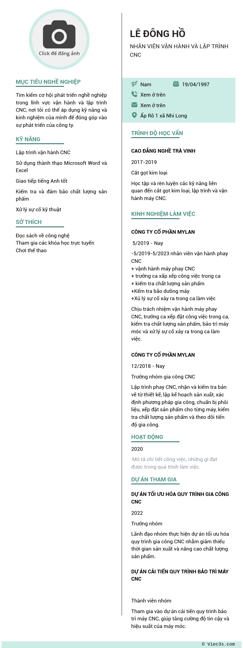 CV ứng viên