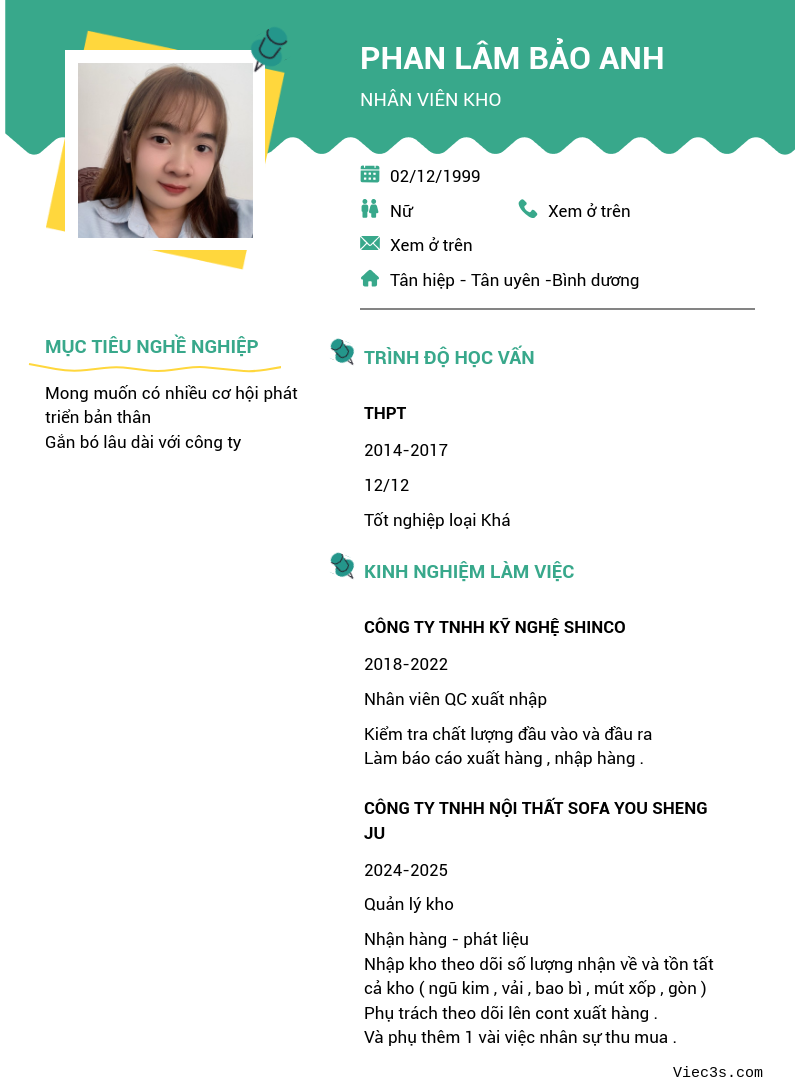 CV ứng viên