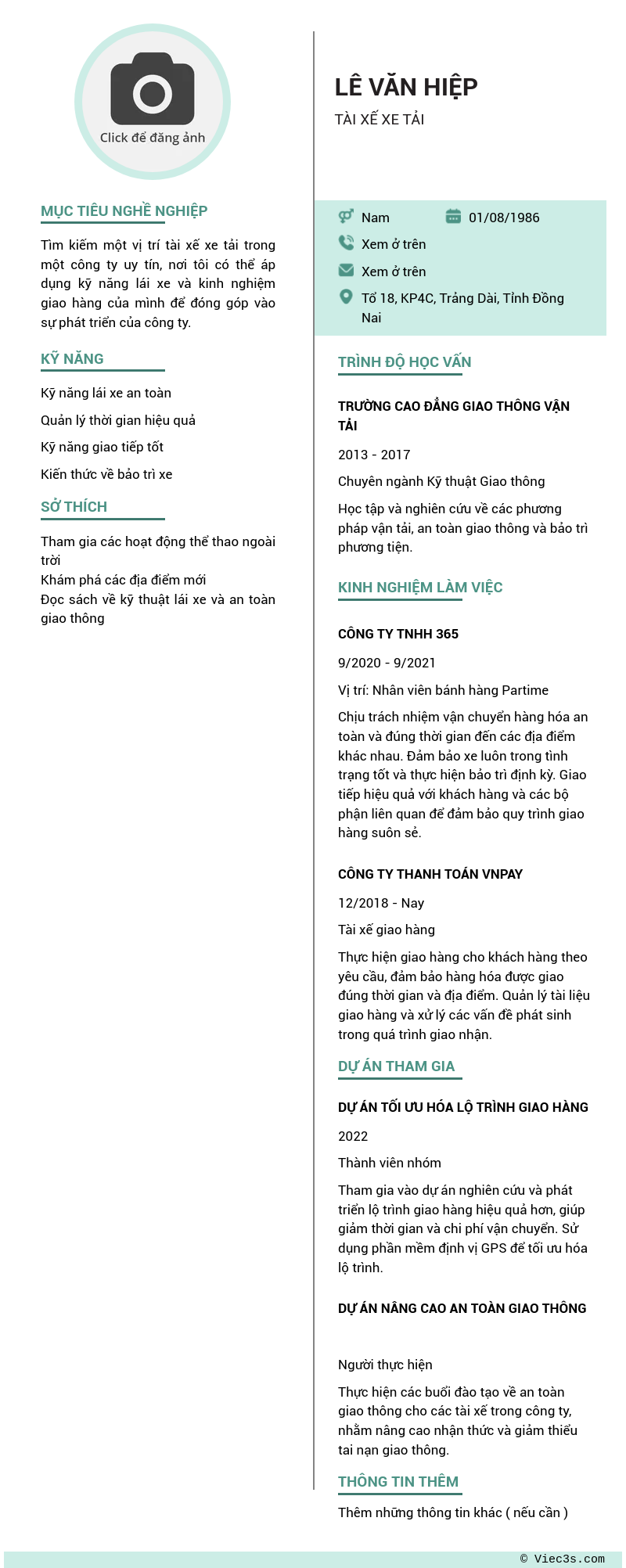 CV ứng viên