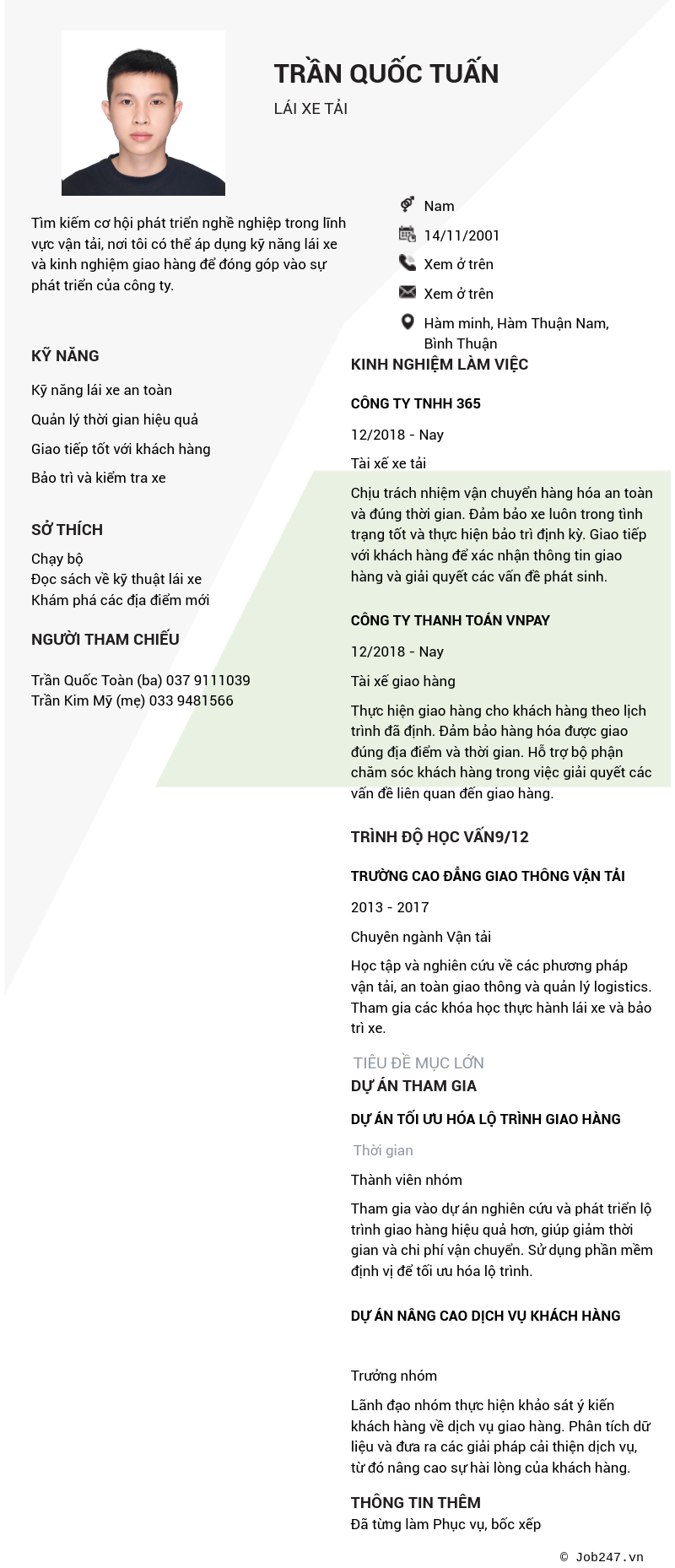 CV ứng viên