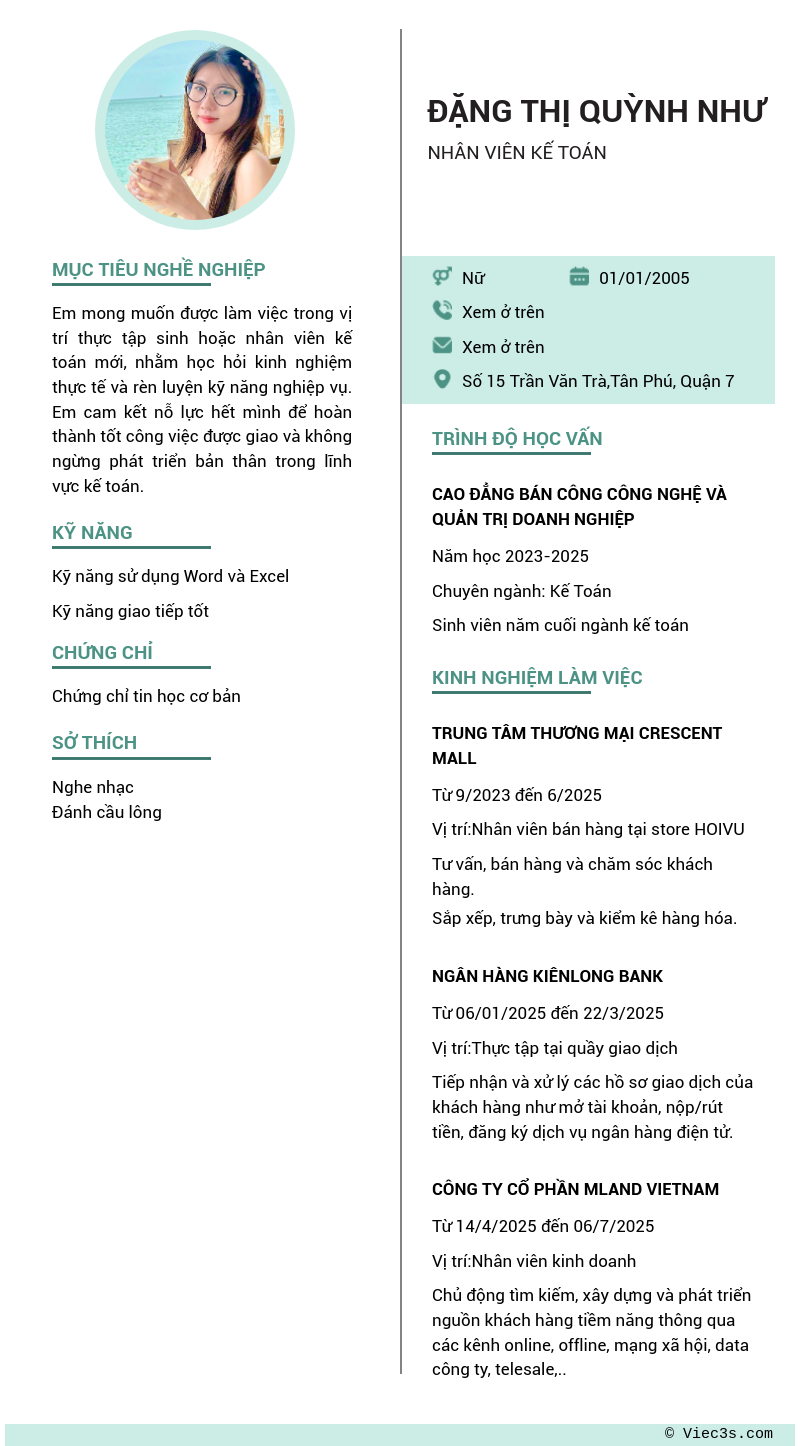CV ứng viên