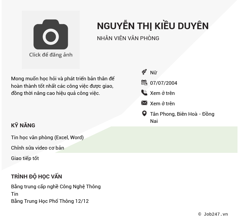 CV ứng viên