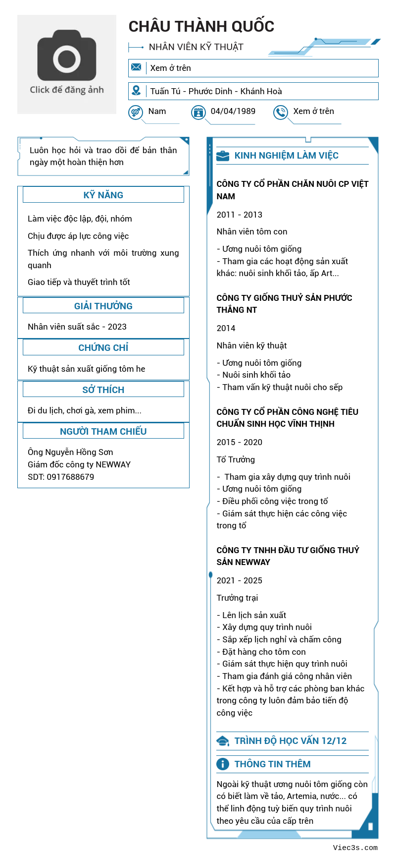 CV ứng viên