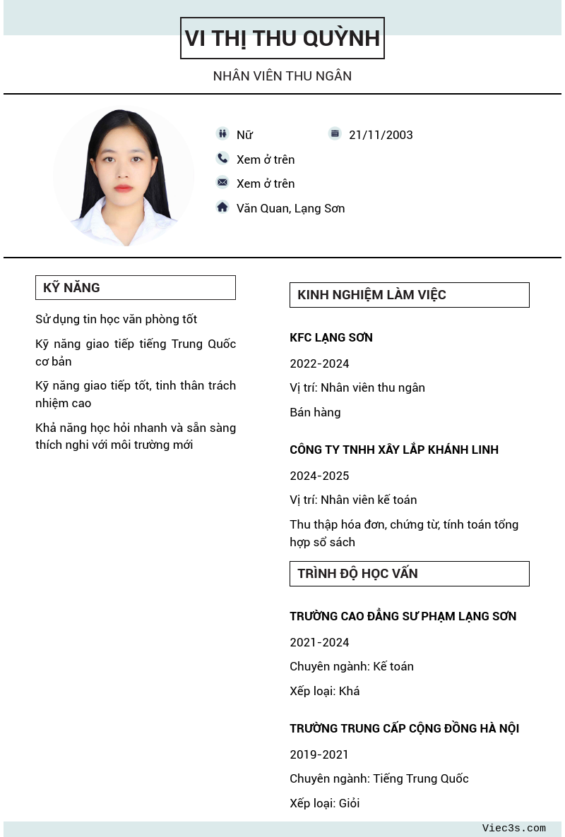 CV ứng viên