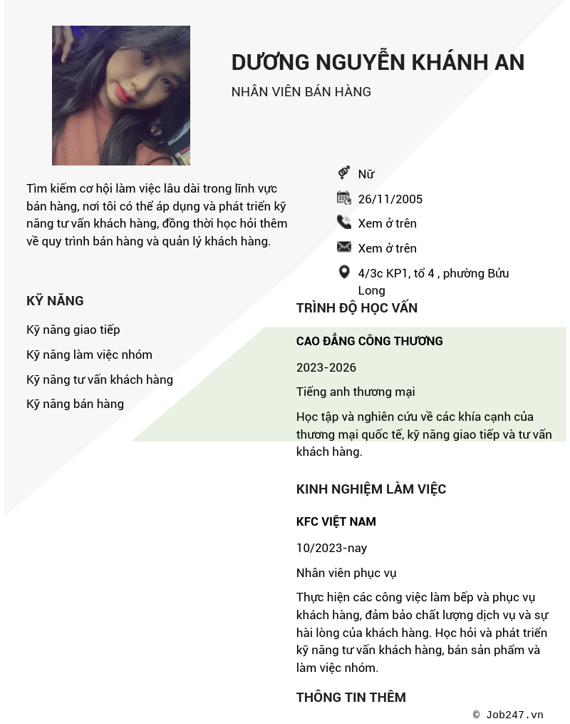 CV ứng viên