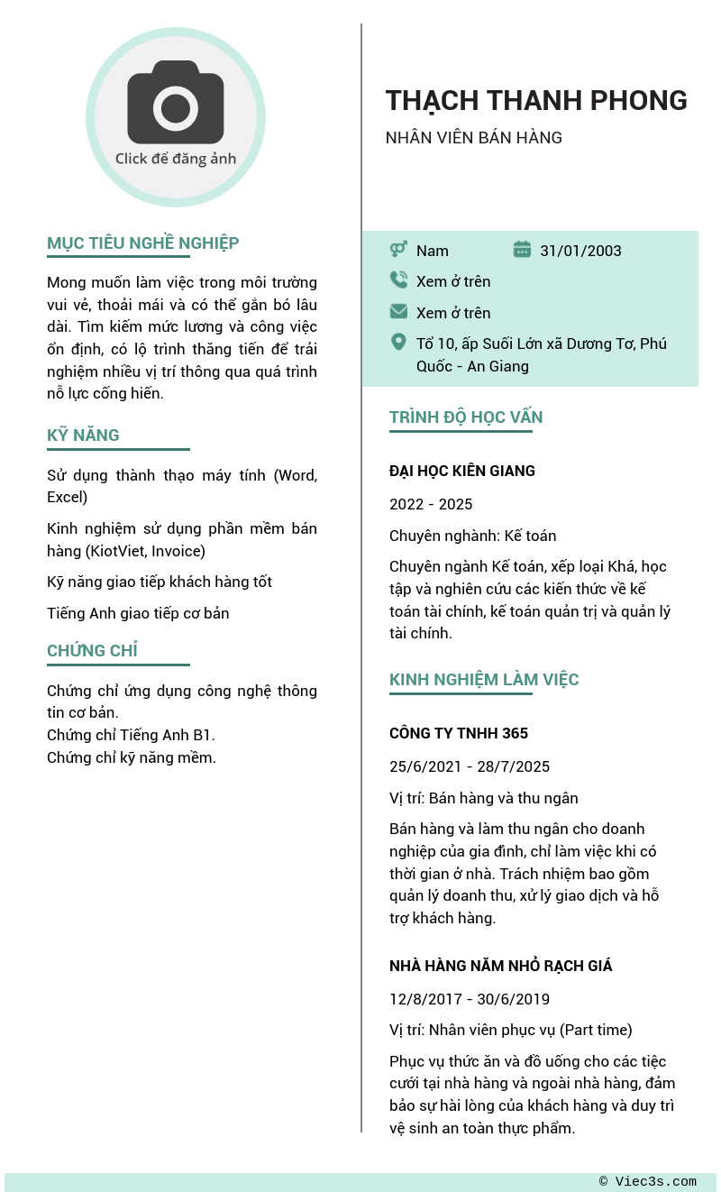 CV ứng viên