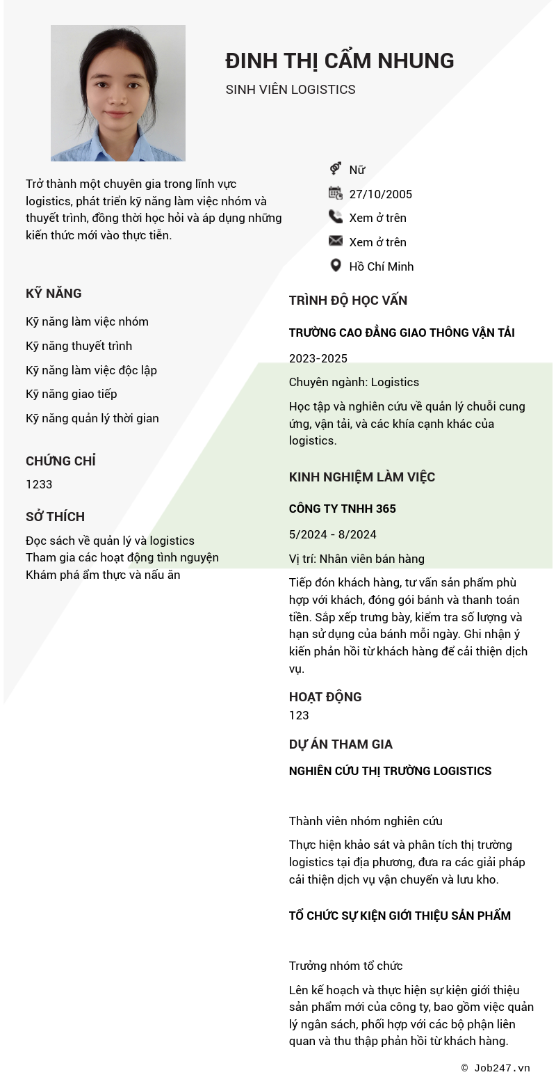 CV ứng viên