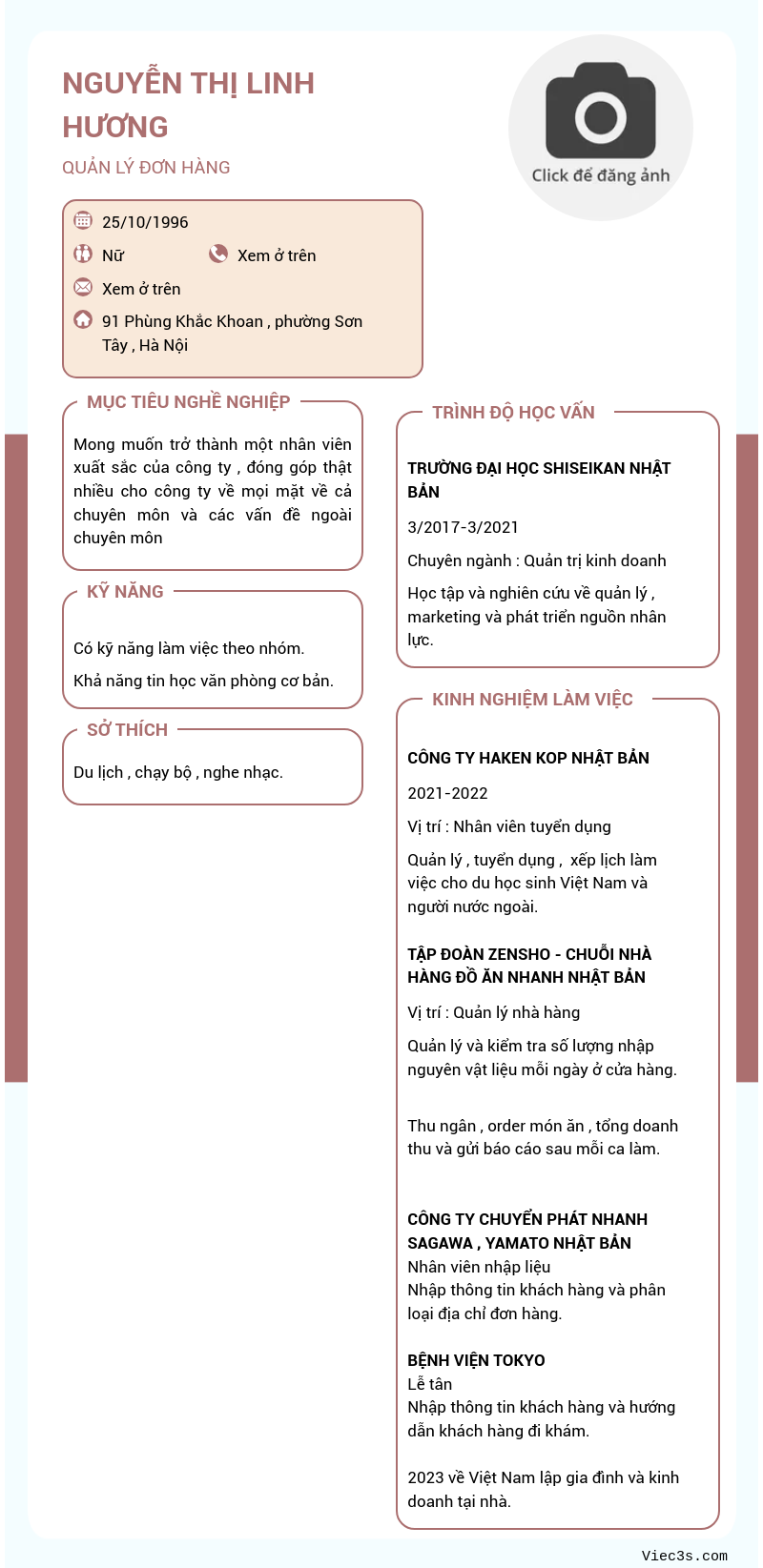 CV ứng viên