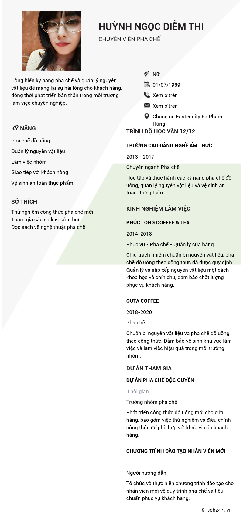 CV ứng viên
