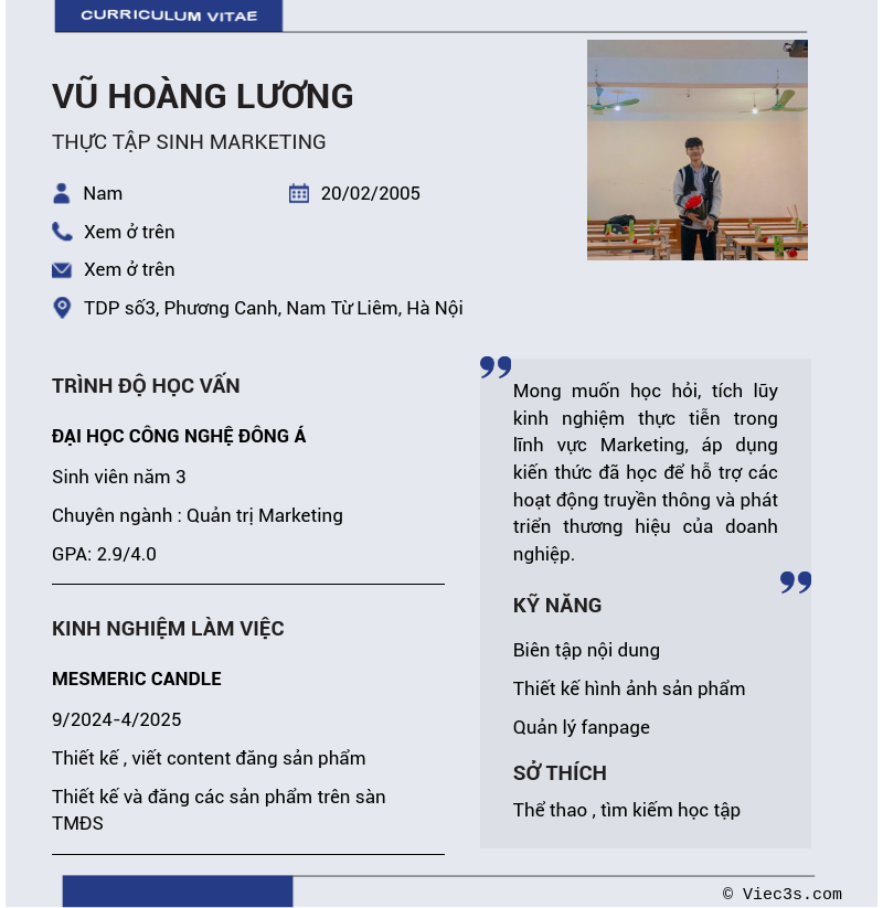 CV ứng viên