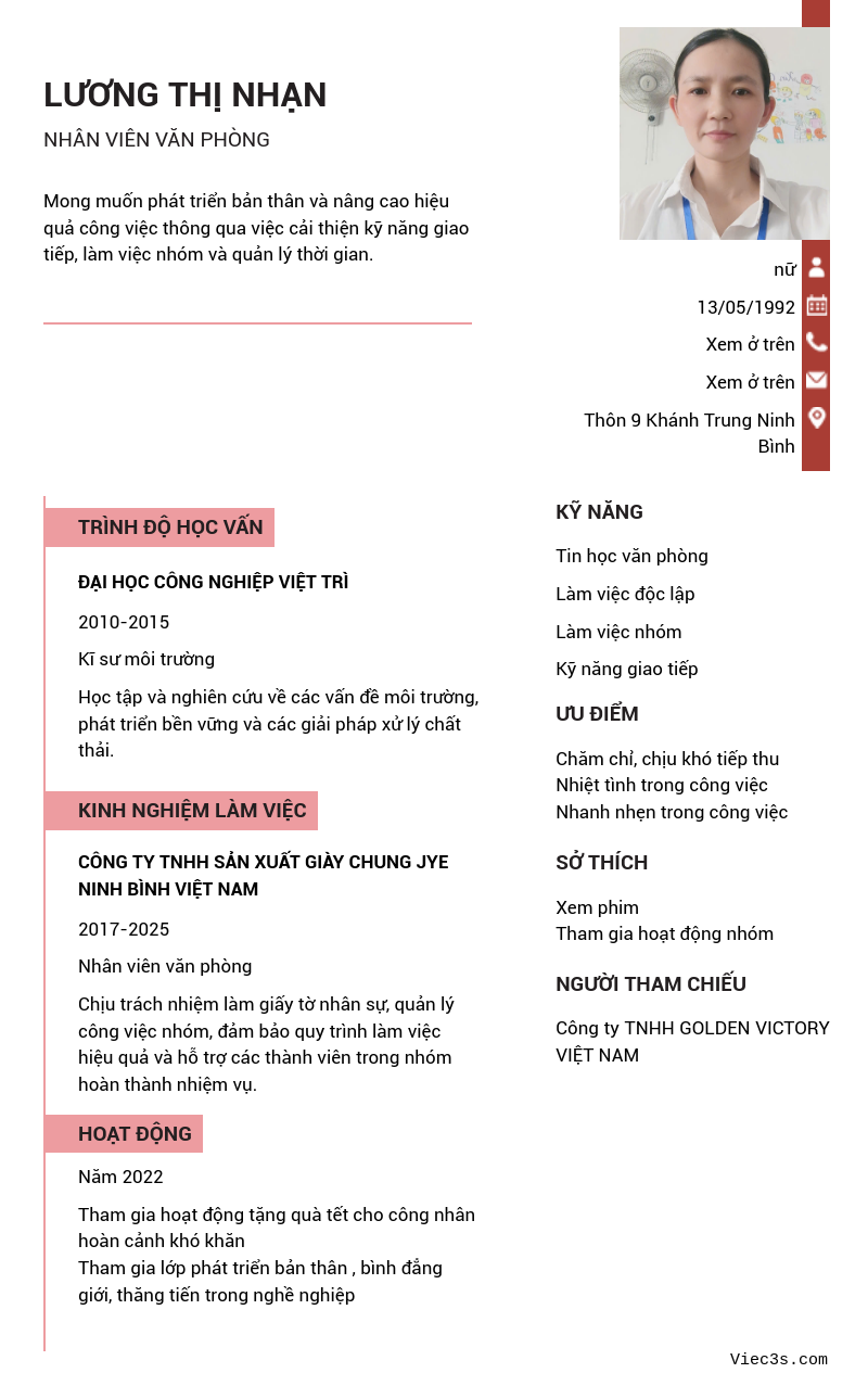 CV ứng viên