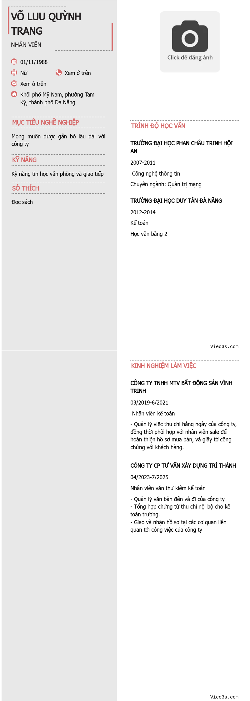 CV ứng viên