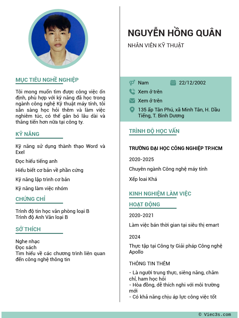 CV ứng viên