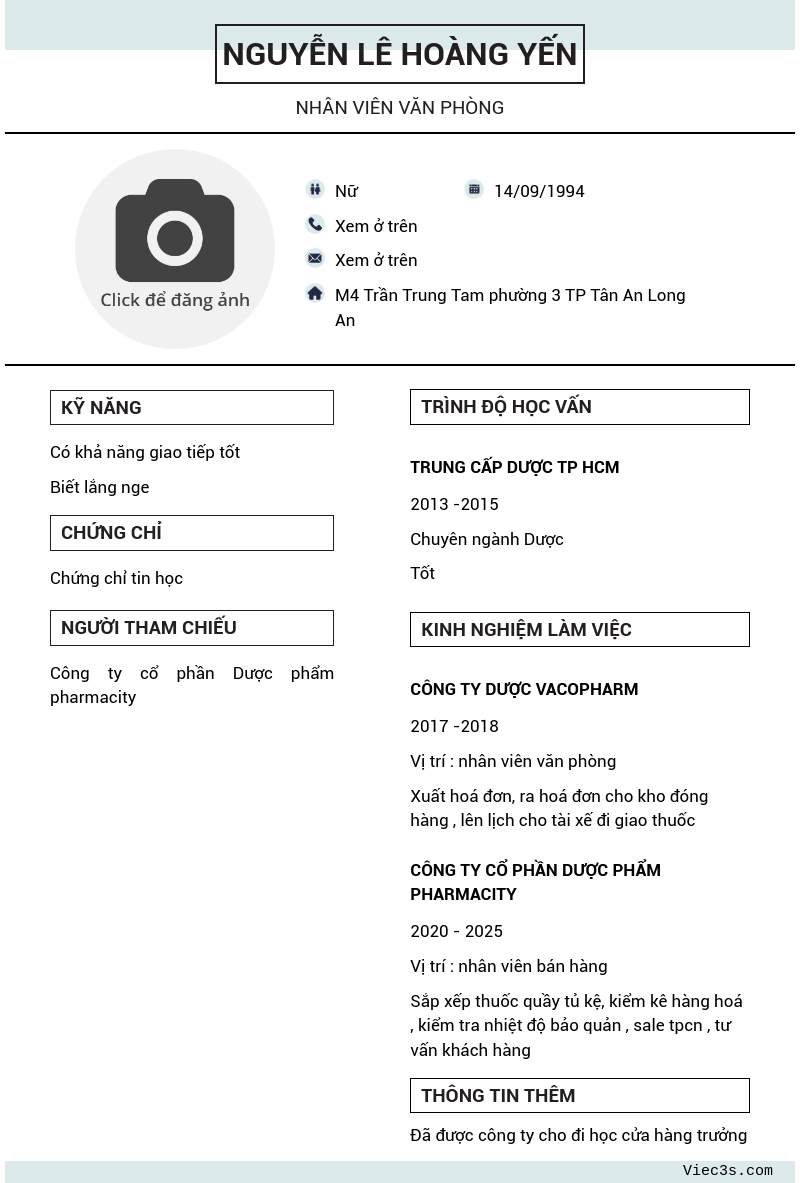 CV ứng viên