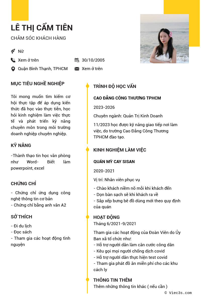 CV ứng viên