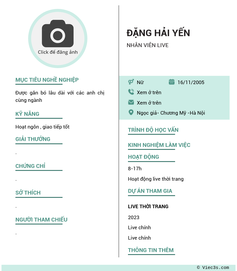 CV ứng viên