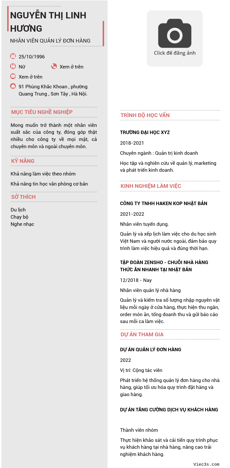 CV ứng viên