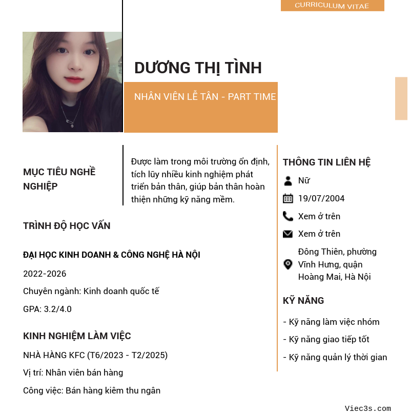 CV ứng viên