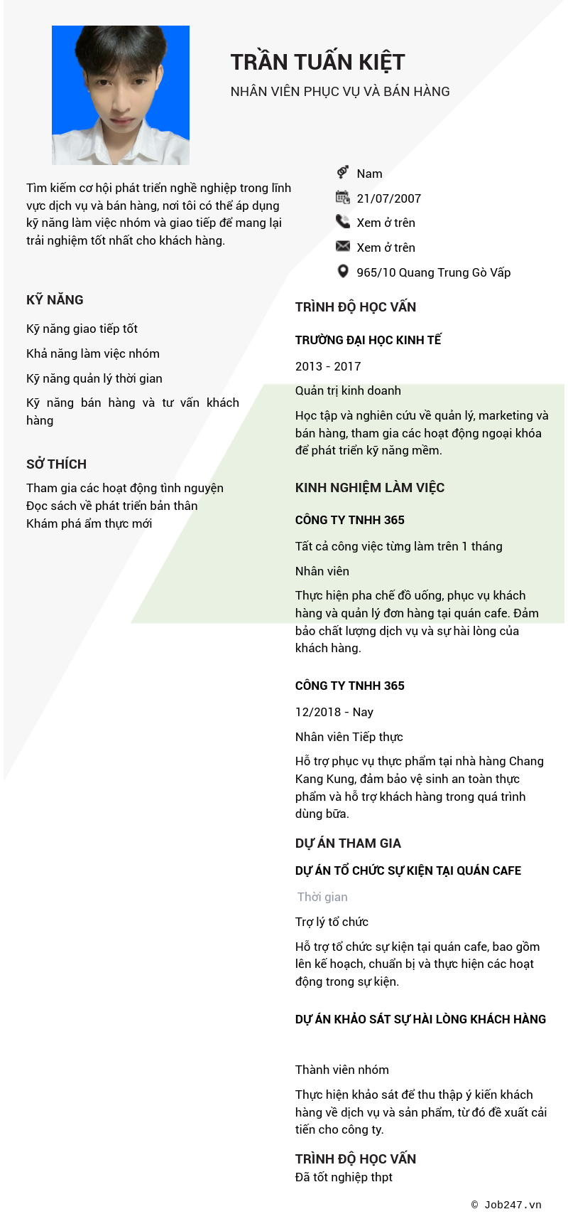CV ứng viên