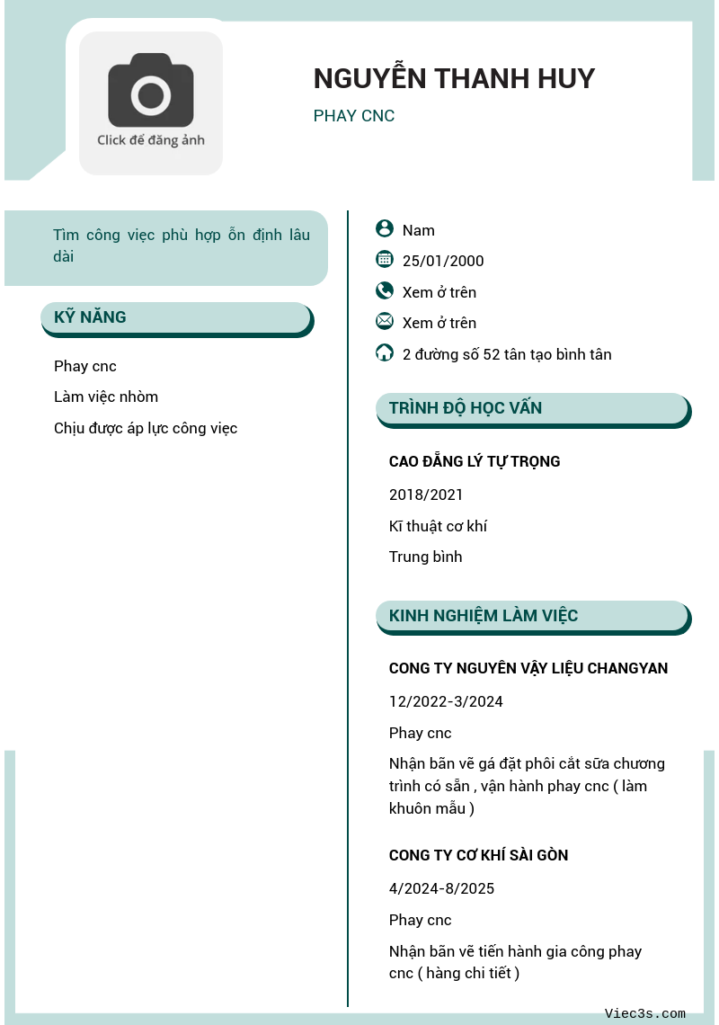 CV ứng viên