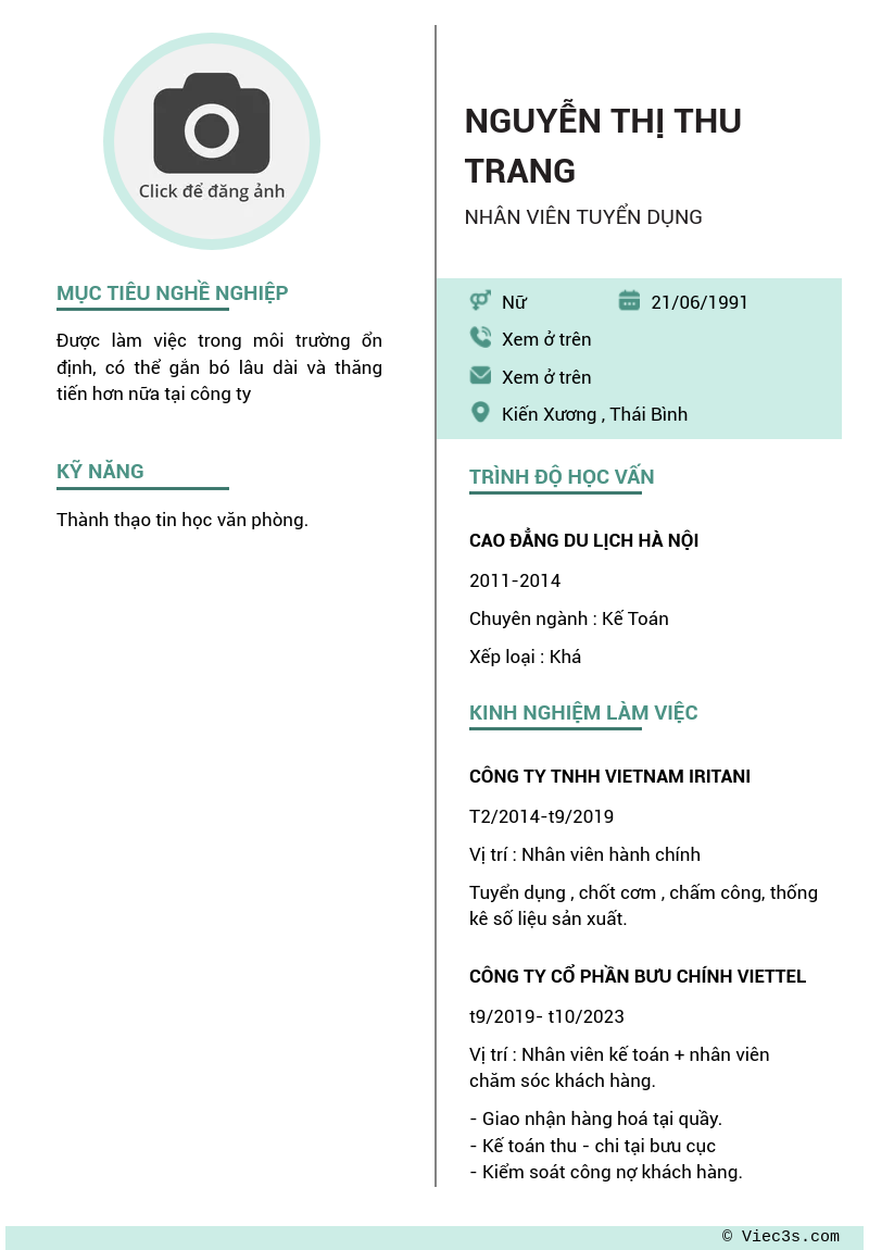 CV ứng viên