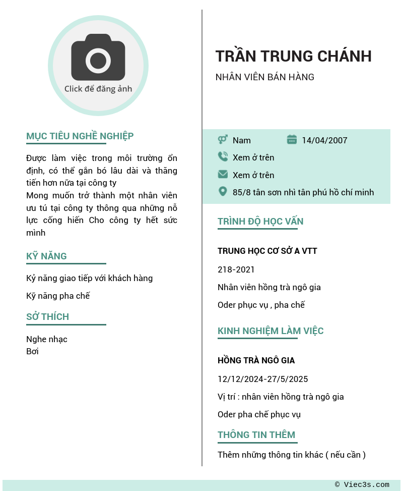 CV ứng viên