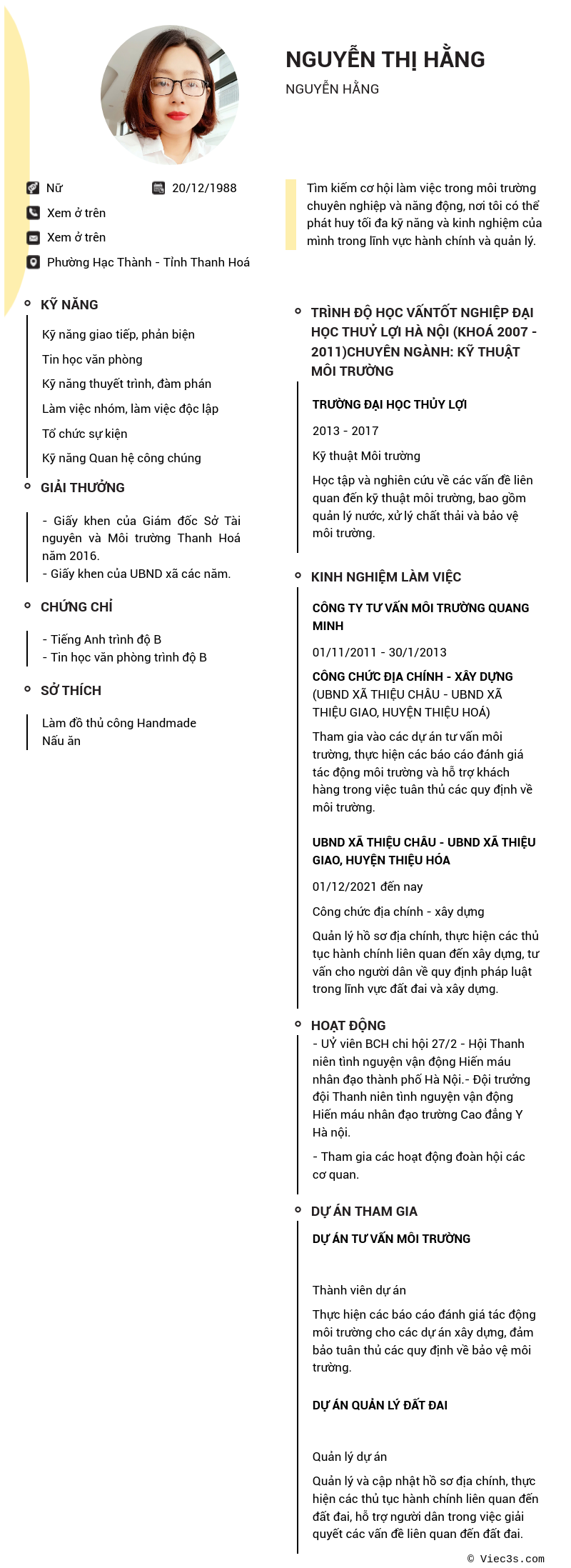 CV ứng viên