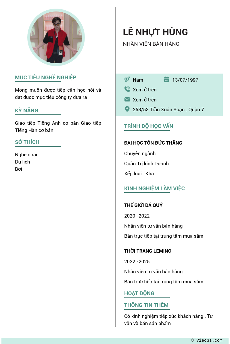 CV ứng viên